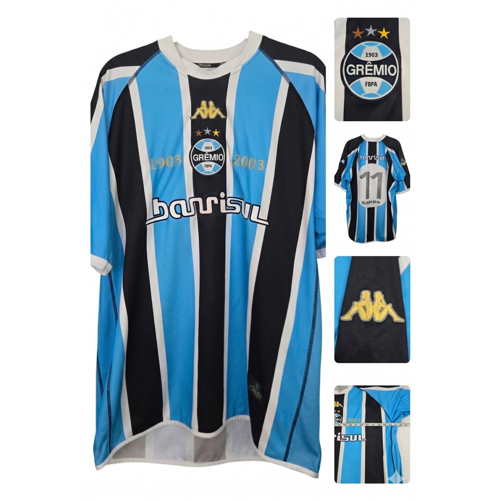VNTG 2003 Gremio Centenary Jersey Kappa 11 Brazil Soccer Shirt XL 100‎ Anos Rare